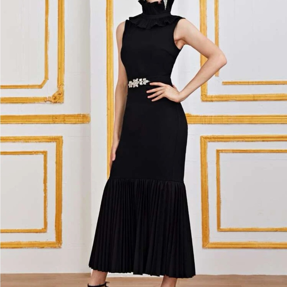 Black 2 Pc Dress Bling Small Med